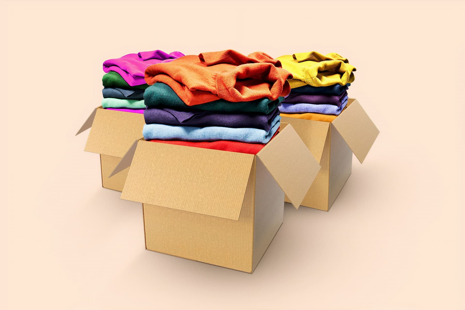 Clothes Packed Into Cartons — Caloundra Removals & Storage in Sunshine Coast, QLD