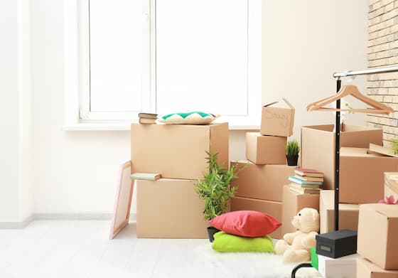 Moving Boxes Stacked in the Corner — Caloundra Removals & Storage in Sunshine Coast, QLD