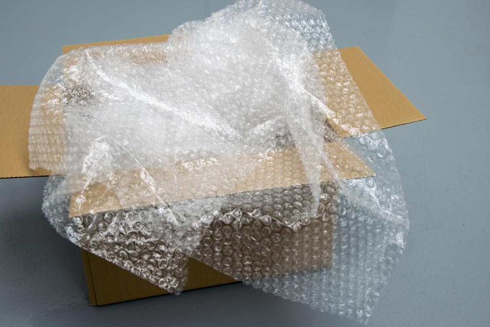 Moving Box With Bubble Wrap