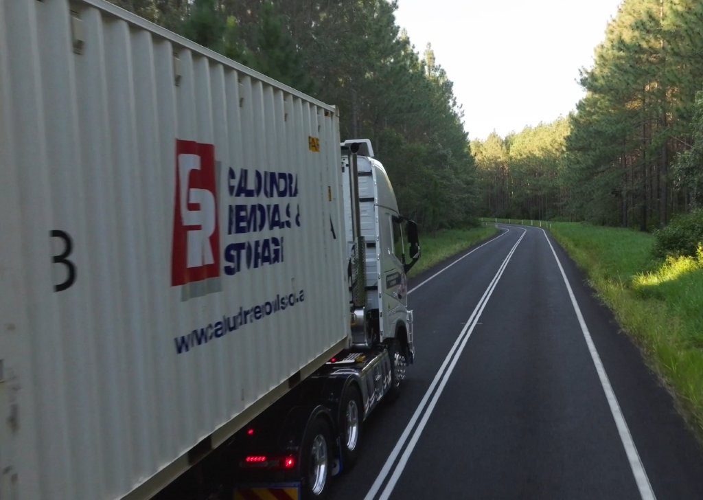 Close-Up Shot Of Back Side Of Truck On The Road — Caloundra Removals & Storage in Sunshine Coast, QLD