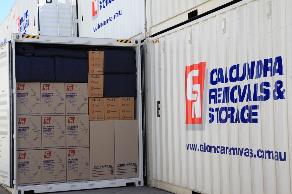 Removalists Sunshine Coast Storage Container Packed With Moving Boxes