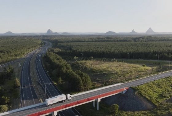 Truck Travelling On Highway Bridge — Caloundra Removals & Storage in Sunshine Coast, QLD