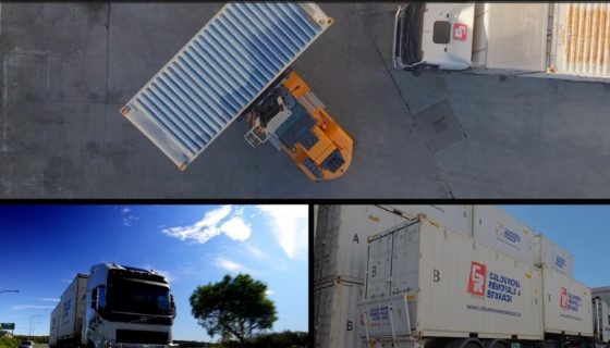 Three Column Collage Of Removal Aerial Shot Truck And Lifting Storage Operations — Caloundra Removals & Storage in Sunshine Coast, QLD