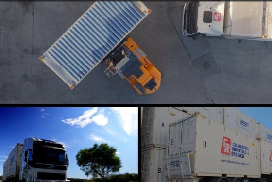 Three Column Collage Of Removal Aerial Shot Truck And Lifting Storage Operations — Caloundra Removals & Storage in Sunshine Coast, QLD